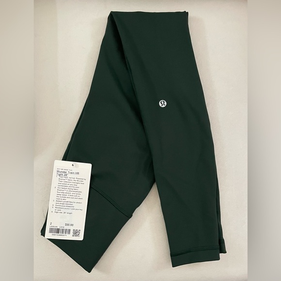 Lululemon NWT Legacy Green Wunder Train High-Rise Tights 28” Leggings Size 2 - Picture 10 of 11